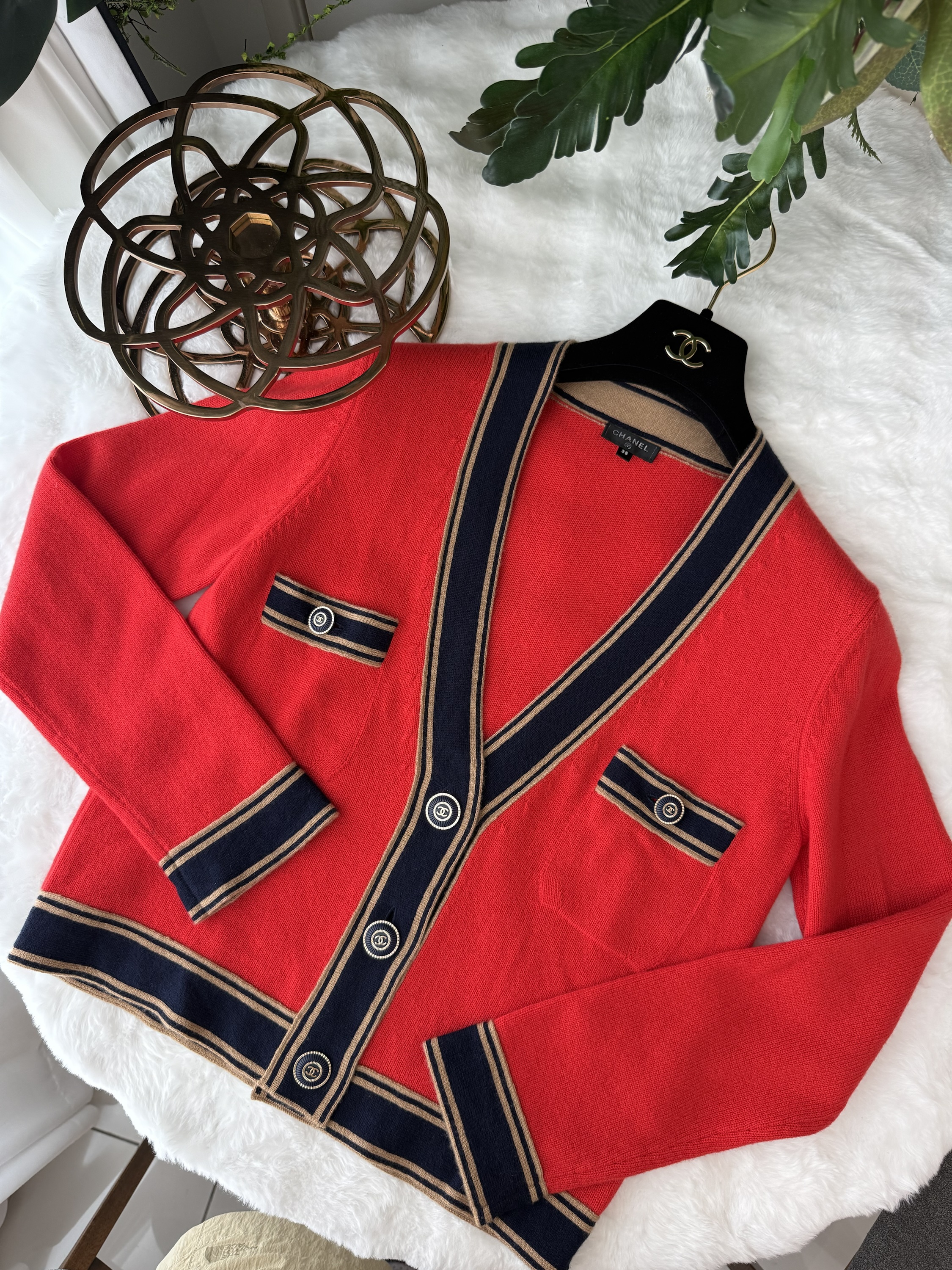 Chanel cashmere v- neck cardigan