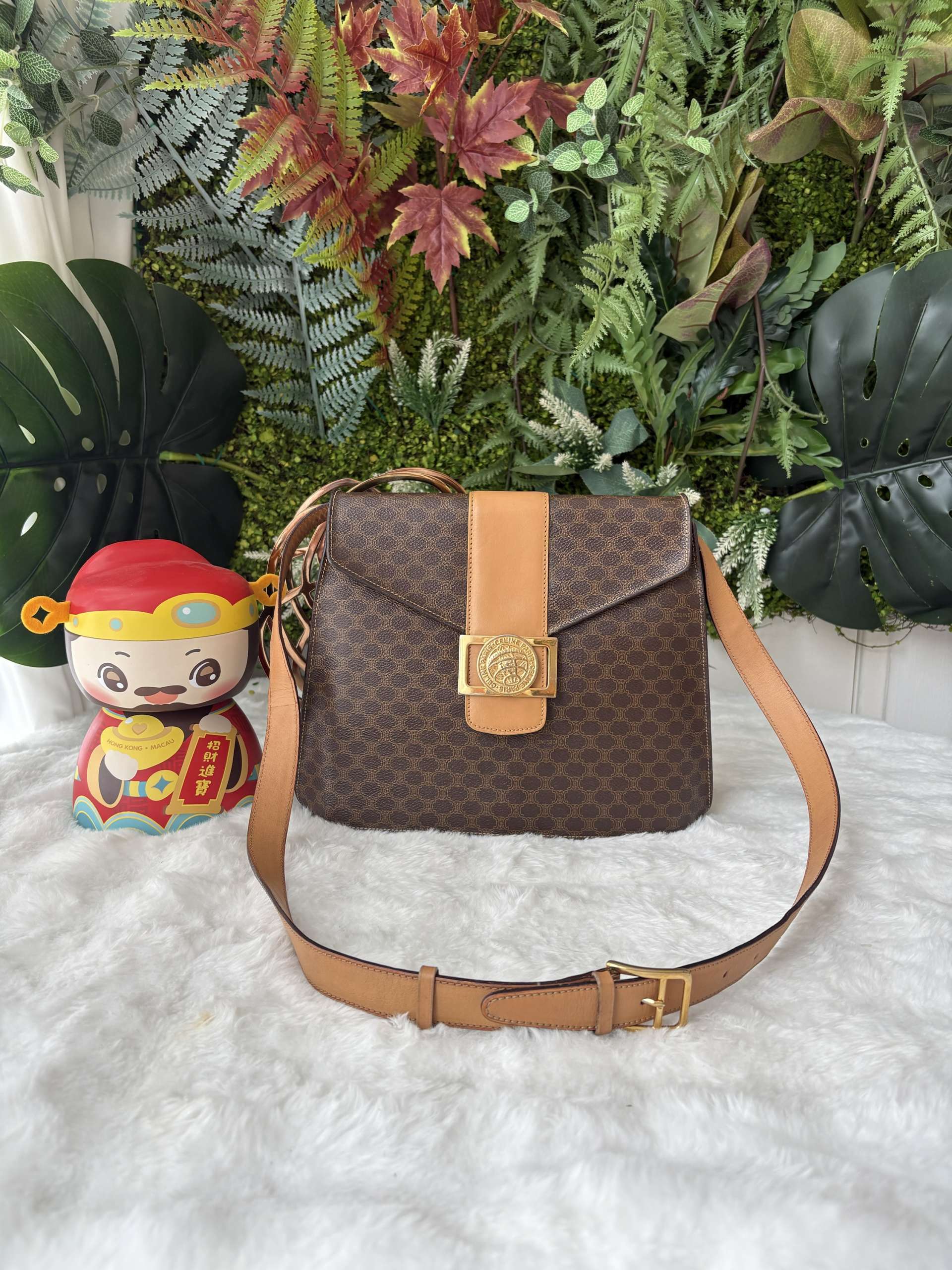 Celine macadam globe coin tote