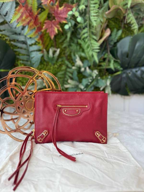 Balenciaga metallic edge clutch bag