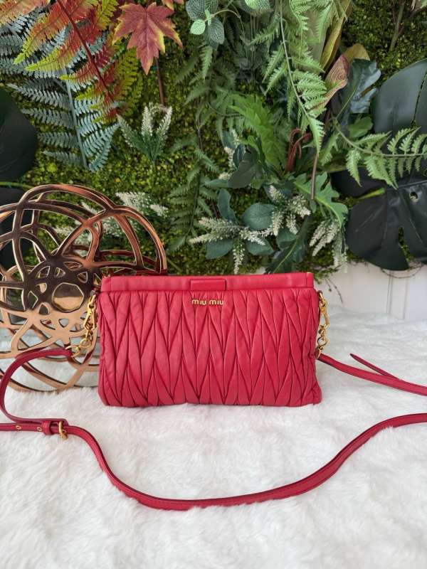 Miu miu matelasse clutch bag