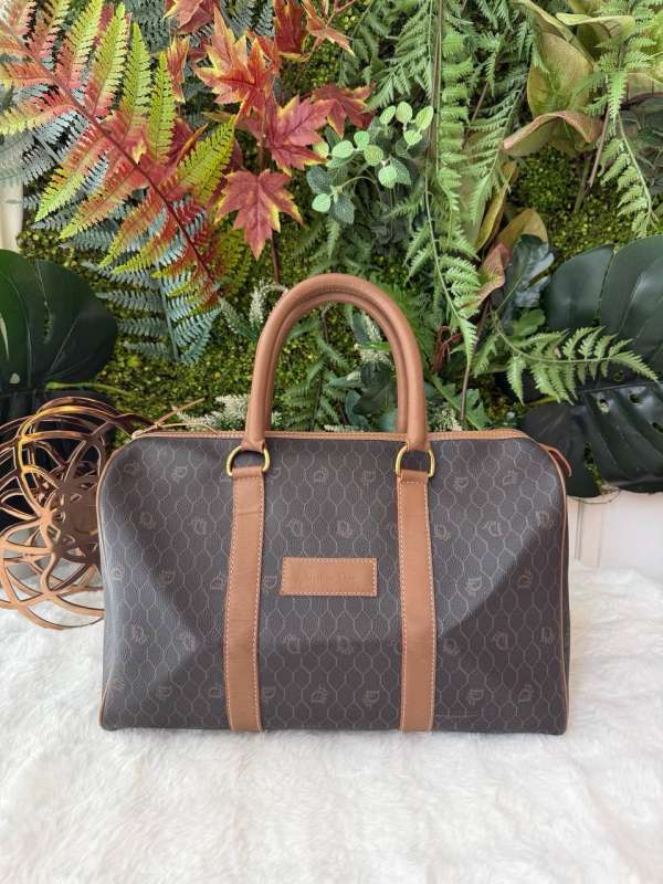 Dior coated toile boston bag