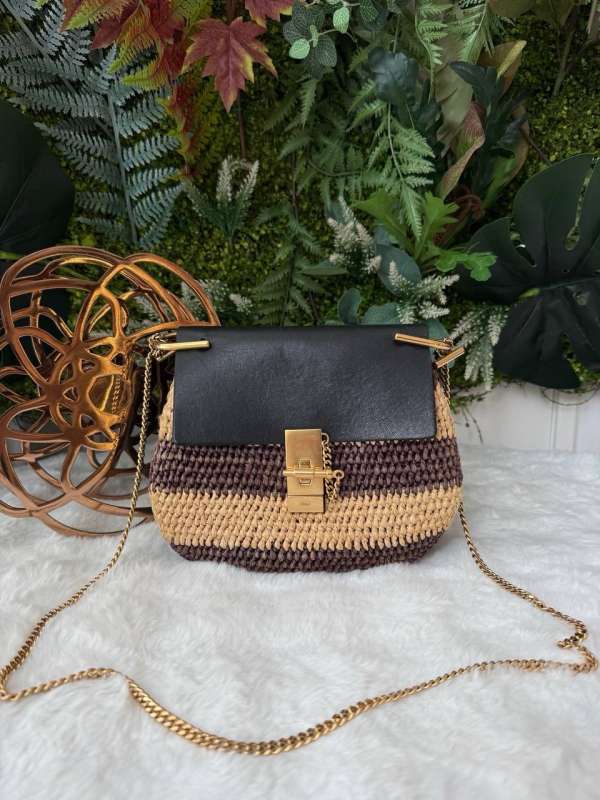 chloe drew crossbody raffia