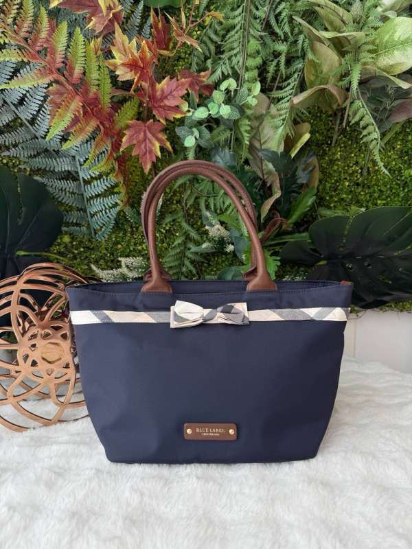 Blue label tote bag